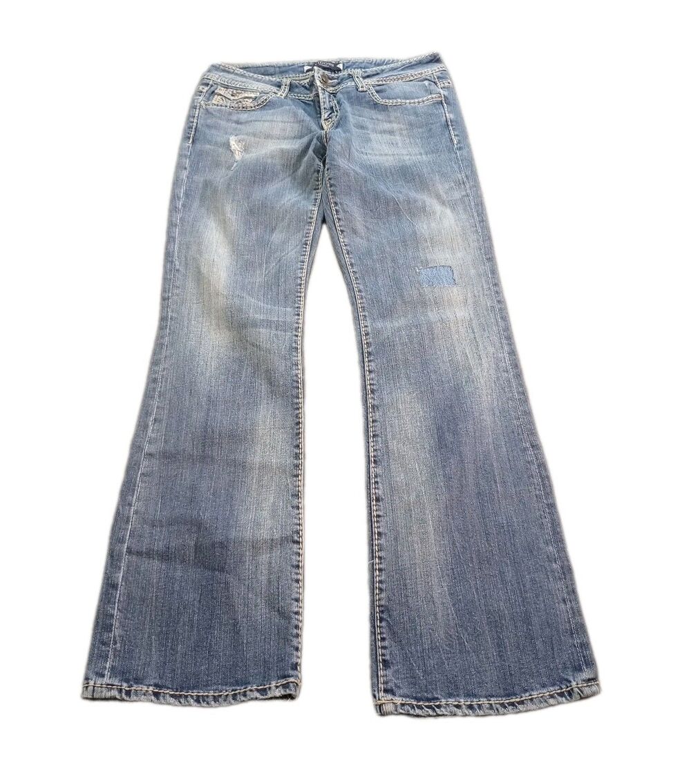 Vigoss Bootcut Jeans Women's Size 31/11 Blue Distressed Denim Low Rise